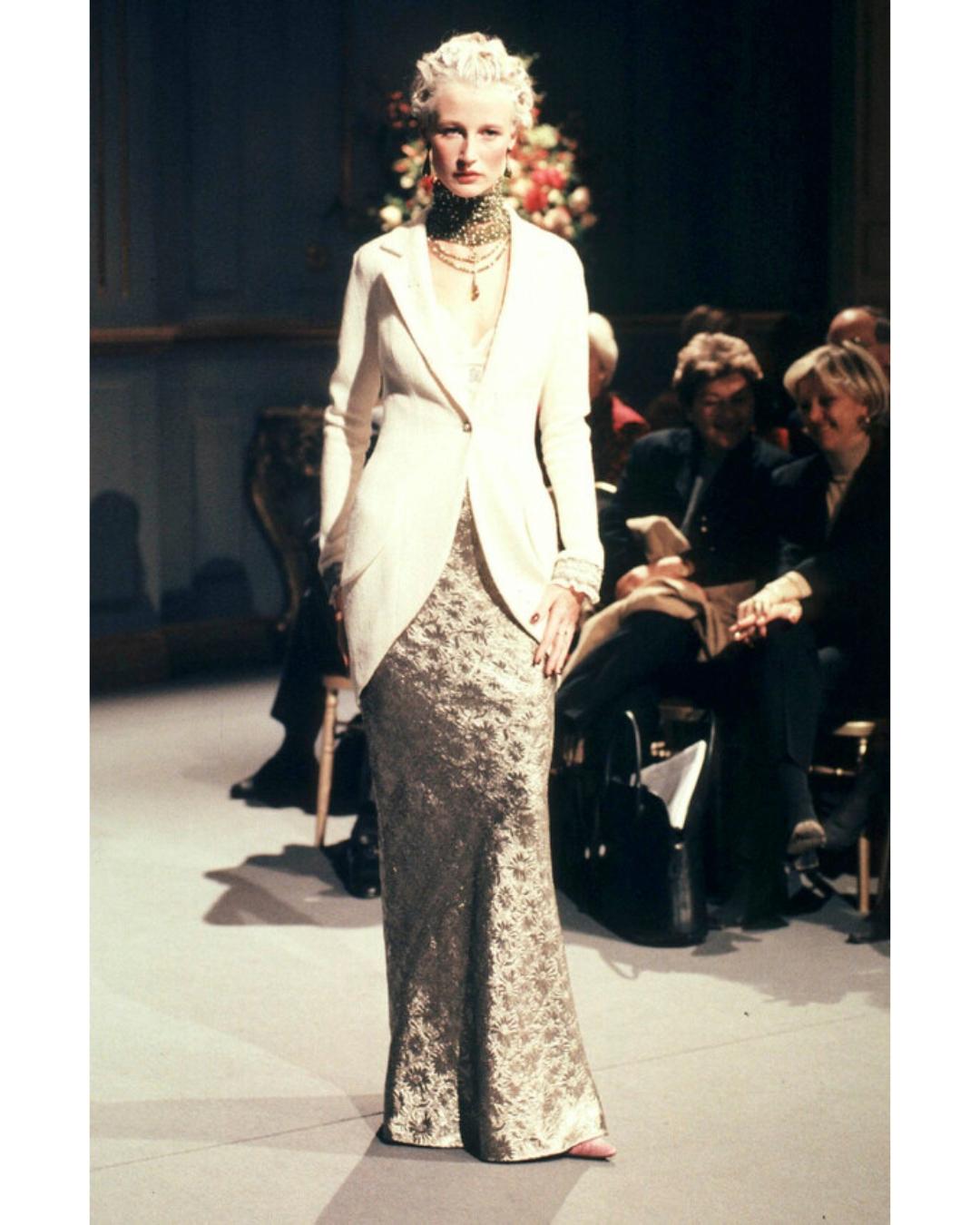 1998 Christian Dior Laufsteg Dokumentiert Seegrüne Verlängerte Jacke im Angebot 5