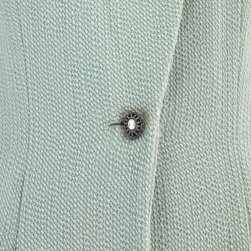 1998 Christian Dior Laufsteg Dokumentiert Seegrüne Verlängerte Jacke im Zustand „Hervorragend“ im Angebot in London, GB