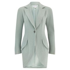 1998 Christian Dior Runway Documented Seafoam Green Elongated Jacket