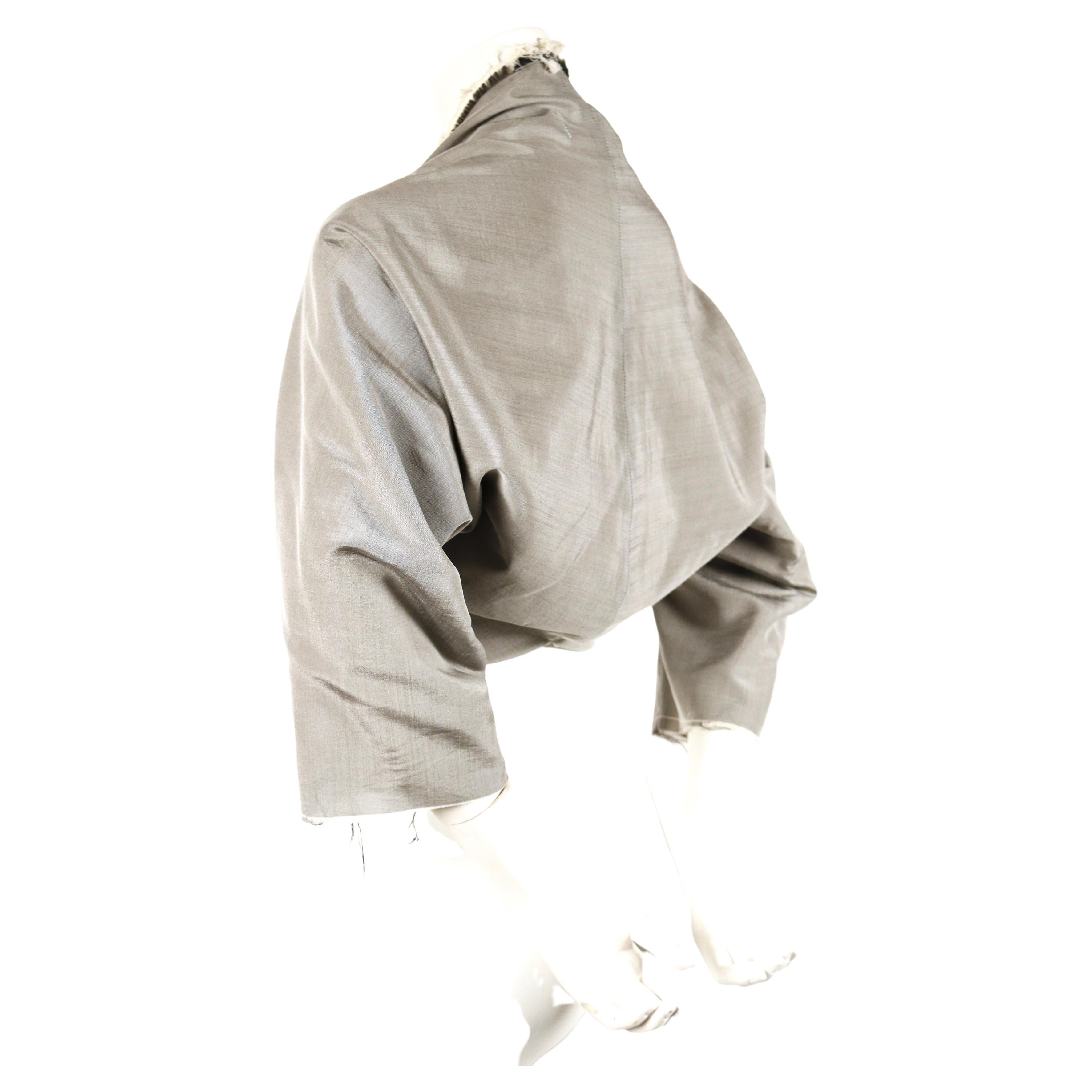 1998 COMME DES GARCONS iridescent grey shrug with raw edges In Good Condition In San Fransisco, CA