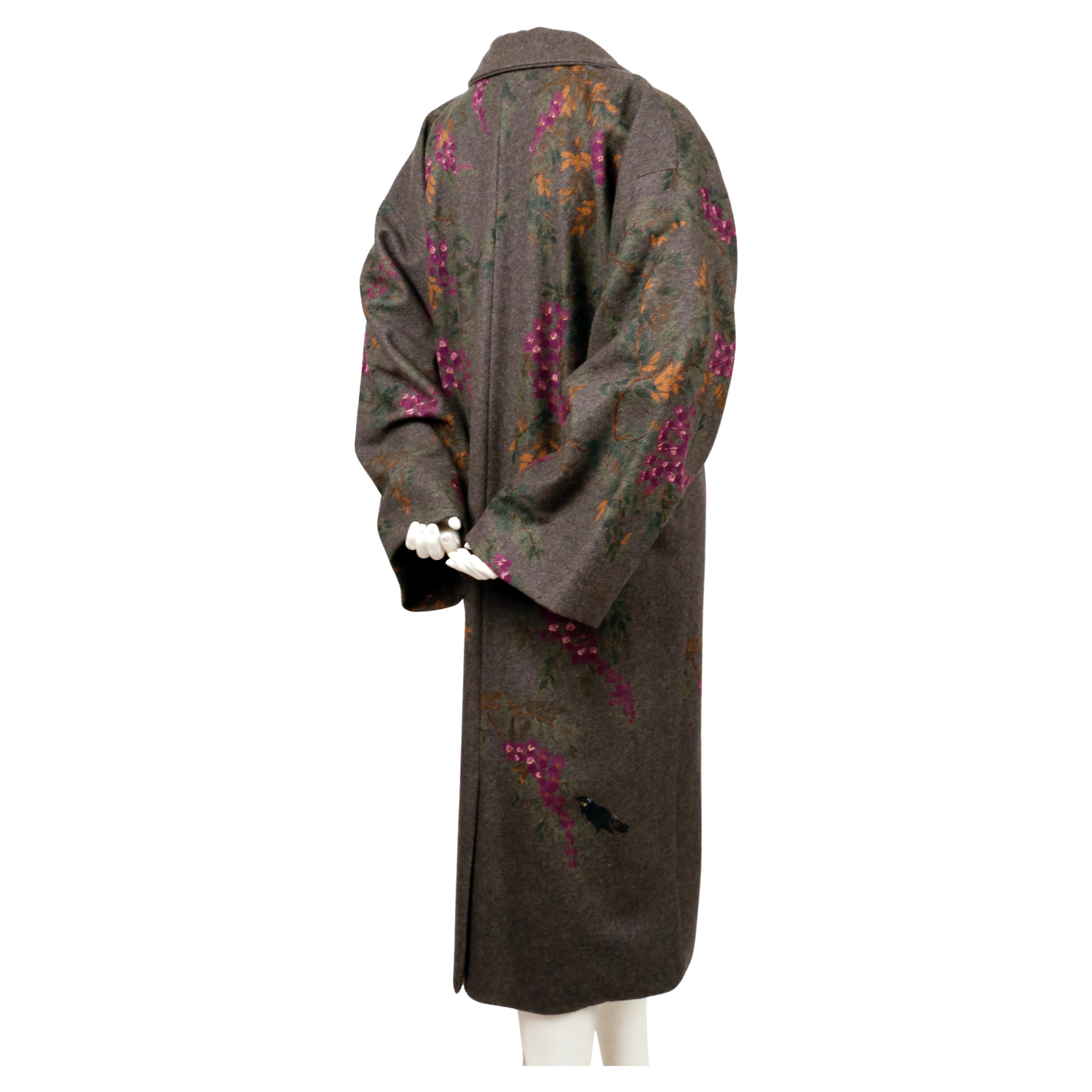 DOLCE & GABBANA Manteau kimono peint à la main en laine grise, 1998 en vente 1