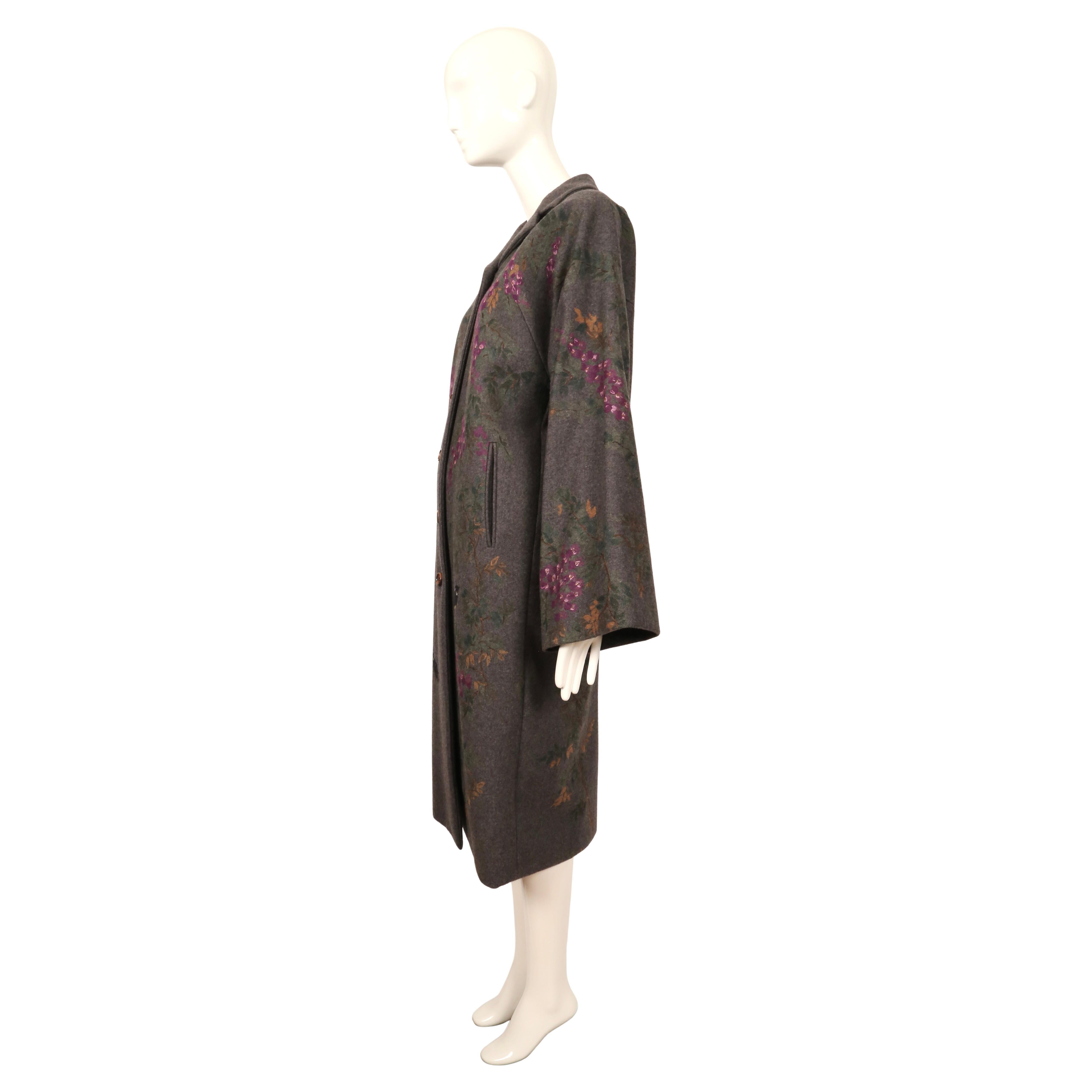 1998 DOLCE & GABBANA hand painted Kimono coat in grey wool For Sale 2