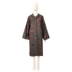 1998 DOLCE & GABBANA hand painted Kimono coat in grey wool