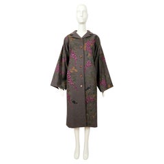 1998 Dolce & Gabbana, cappotto Kimono dipinto a mano in lana grigia