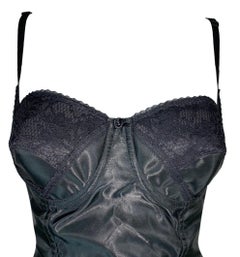1998 Dolce & Gabbana Sheer Back Lace Bustier Pin-Up Wiggle Dress