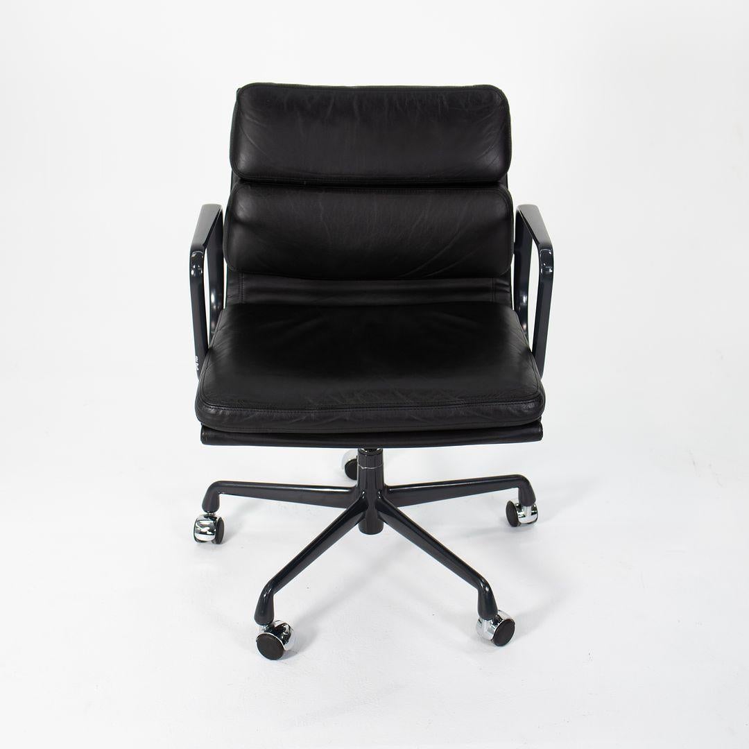 1998 Eames Aluminum Group Soft Pad Management Desk Chair Black Leather