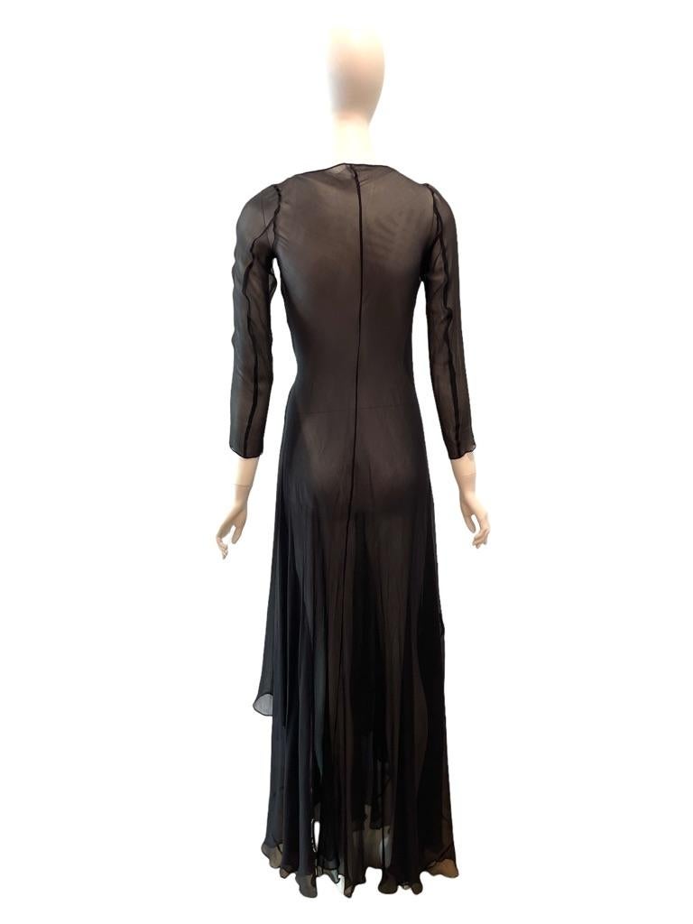 1998 F/W GUCCI by Tom Ford Sheer Black Wrap Gown For Sale at 1stDibs