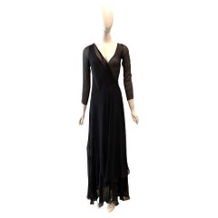 1998 F/W GUCCI by Tom Ford Sheer Black Wrap Gown