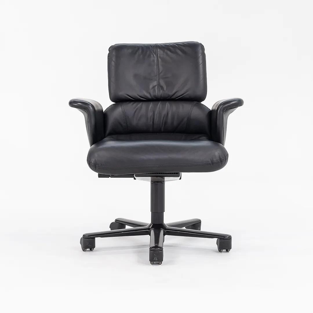1998 Geoff Hollington für Herman Miller Chefschreibtischstuhl mit niedriger Rückenlehne aus Leder im Angebot 6