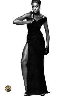 1998 Gianni Versace Black Leather Draped Viscose Bodycon Gown