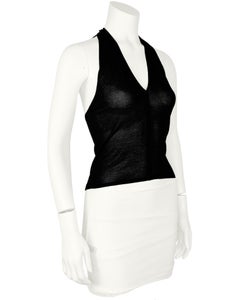 1998 Gucci by Tom Ford Black Knit Halter Top