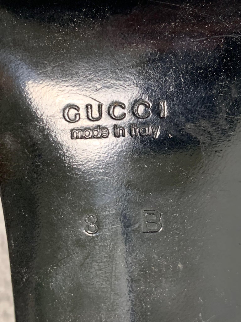1998 Gucci by Tom Ford Crystal Silver G Logo Monogram High Heel Slides ...