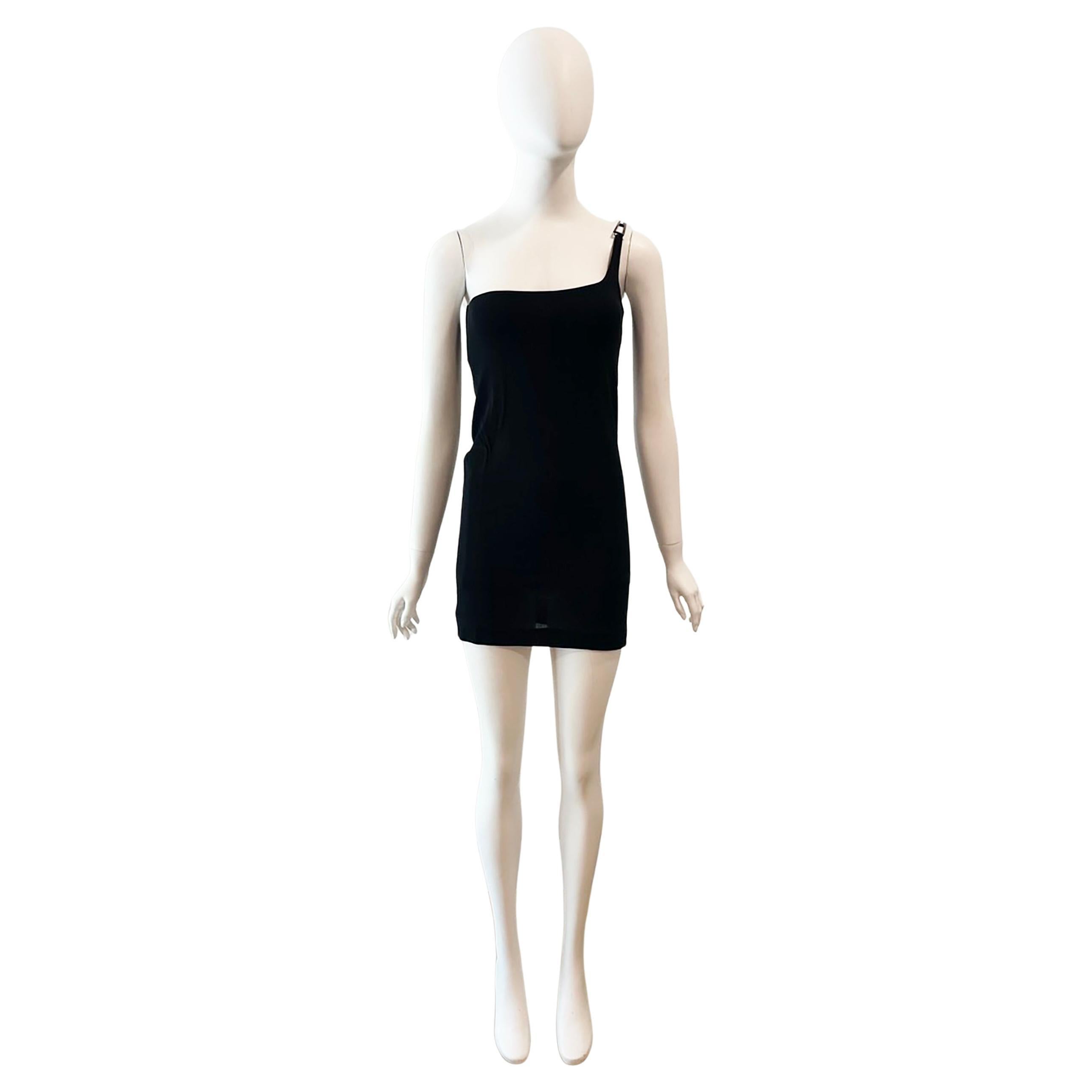 1998 Gucci by Tom Ford Semi-Sheer One Shoulder Mini Dress