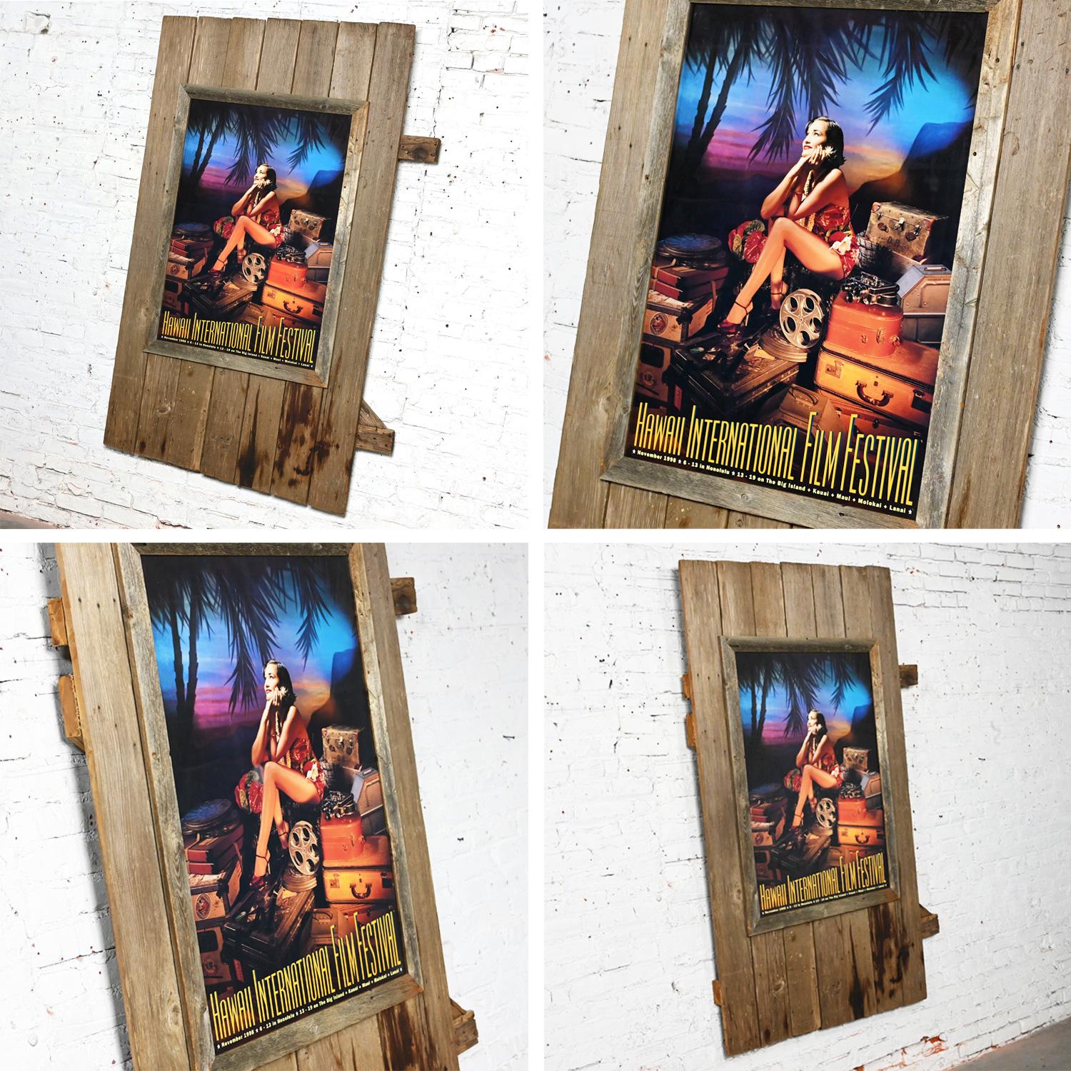 1998 Hawaii International Film Festival Movie Poster on Large Scale Rustic Wood  For Sale 8