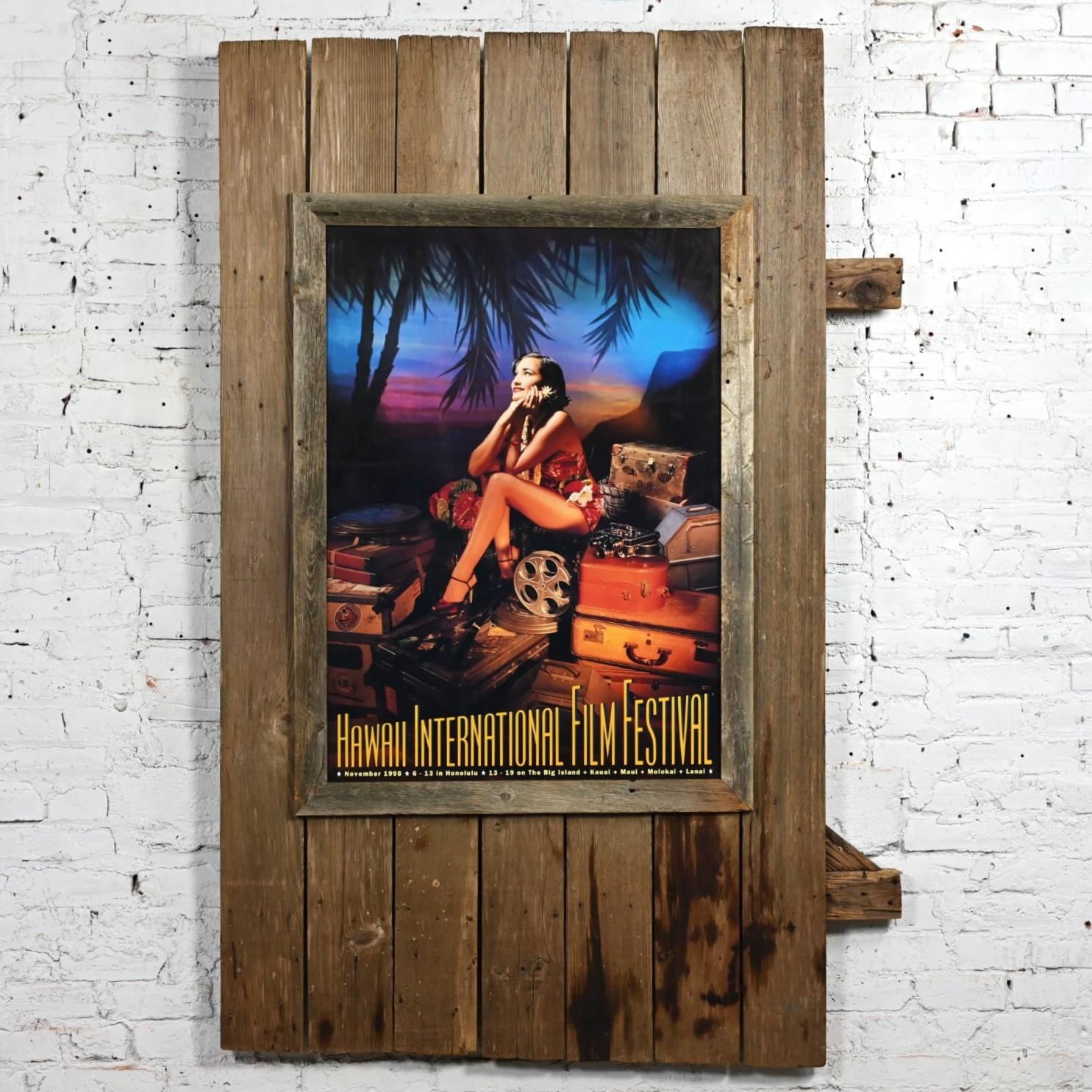 1998 Hawaii International Film Festival Movie Poster on Large Scale Rustic Wood  For Sale 9