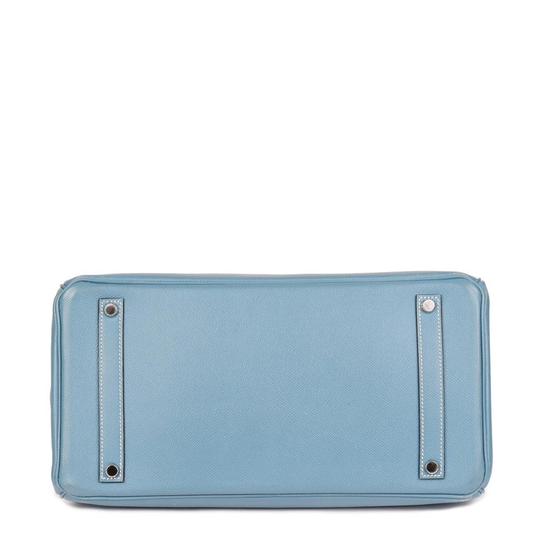 Hermès Bleu Blue Jean Epsom Leather Birkin 35 Bag