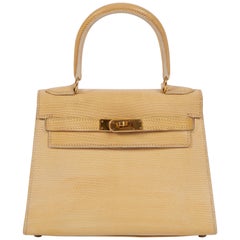 Hermès Jaune Citron Ostrich Leather Kelly 20cm II Sellier at 1stDibs