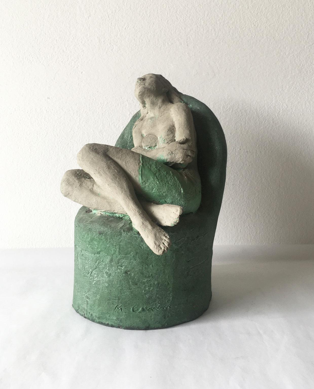 1998 Italy Bronze Woman Figurine Sculpture by Marco Cornini Attesa For Sale 6