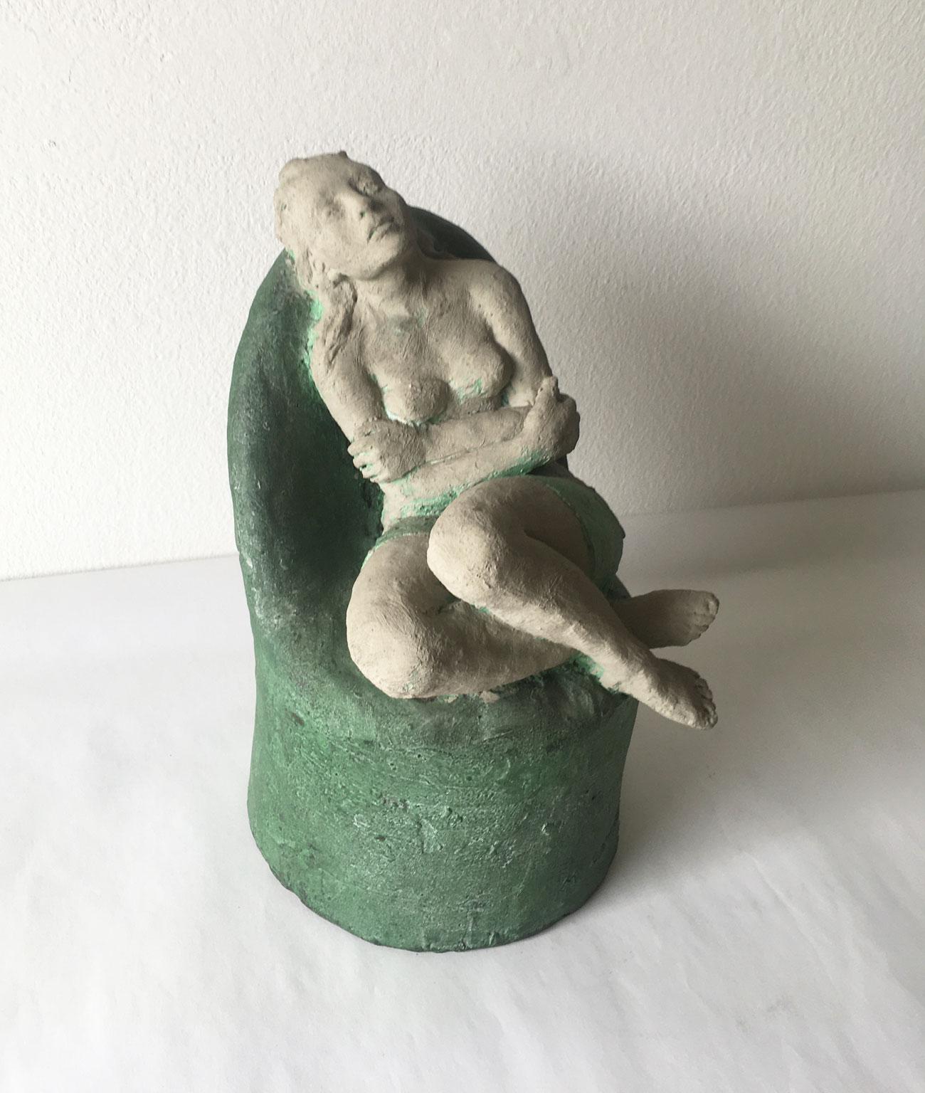 1998 Italy Bronze Woman Figurine Sculpture by Marco Cornini Attesa For Sale 9