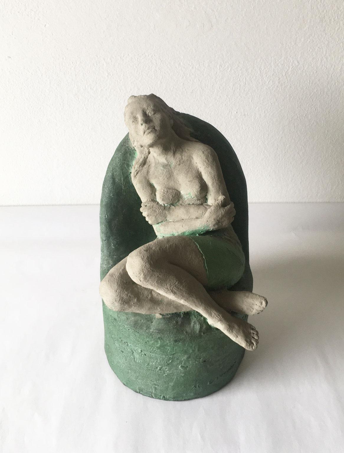 1998 Italy Bronze Woman Figurine Sculpture by Marco Cornini Attesa For Sale 10