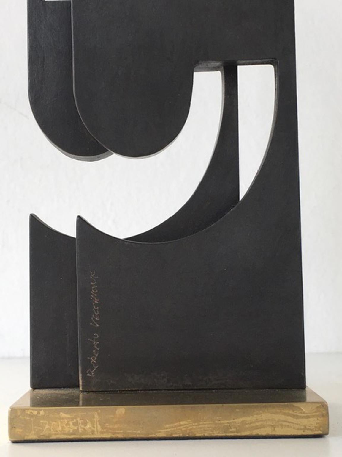Fin du 20e siècle Sculpture en bronze abstrait postmoderne italienne, 1998 en vente