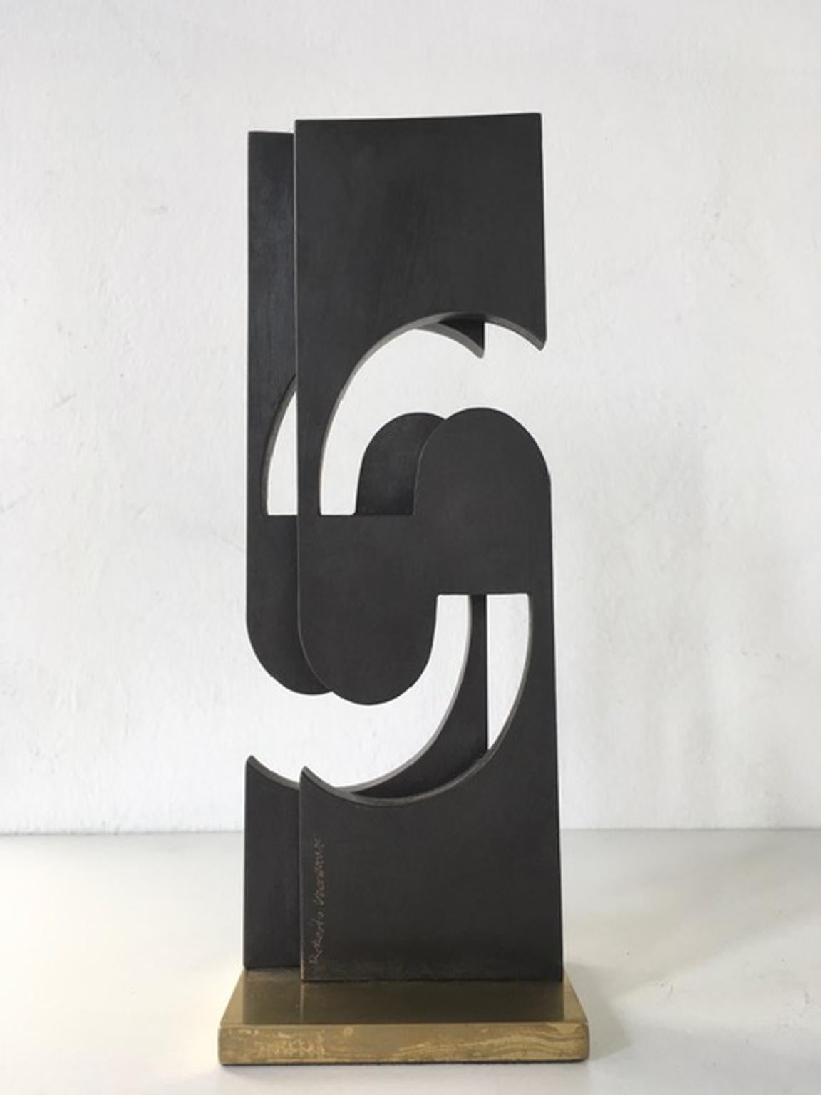 Laiton Sculpture en bronze abstrait postmoderne italienne, 1998 en vente