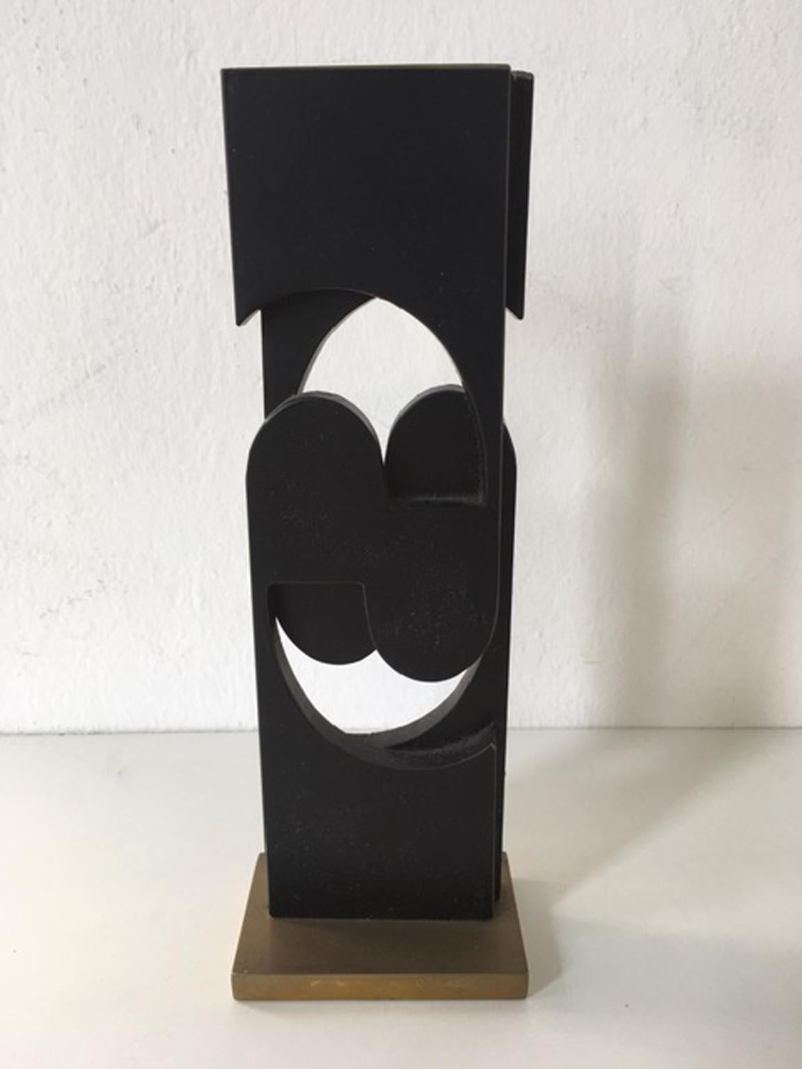 Laiton Sculpture abstraite en bronze postmoderne de Roberto Vecchione, Italie, 1998 en vente