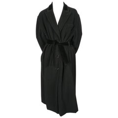 1998 JEAN PAUL GAULTIER cappotto nero in mohair e lana con finiture in velluto