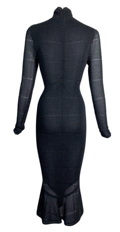 1998 John Galliano Semi-Sheer 1940's Pin-Up Style Wiggle Mermaid Dress