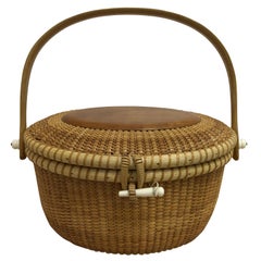 1998 John Keane Signed Nantucket Basket/Purse in As New Condition