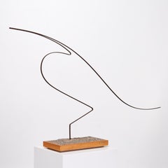 1998 Large "L'oiseau I" Kinetic Brass Bird Sculpture, Sarah Landau-Mintz, Paris