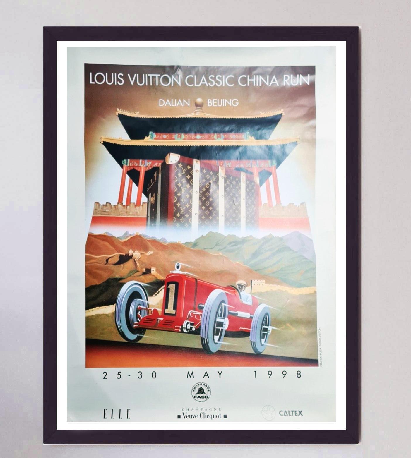 Late 20th Century 1998 Louis Vuitton Classic China Run Original Vintage Poster For Sale