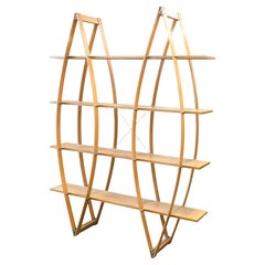 1998 Marcello Ziliani Mondo Wall Unit for Sintesi Italian Postmodern Bentwood 1998 Marcello Ziliani Mondo Wall Unit for Sintesi Italian Postmodern Bentwood