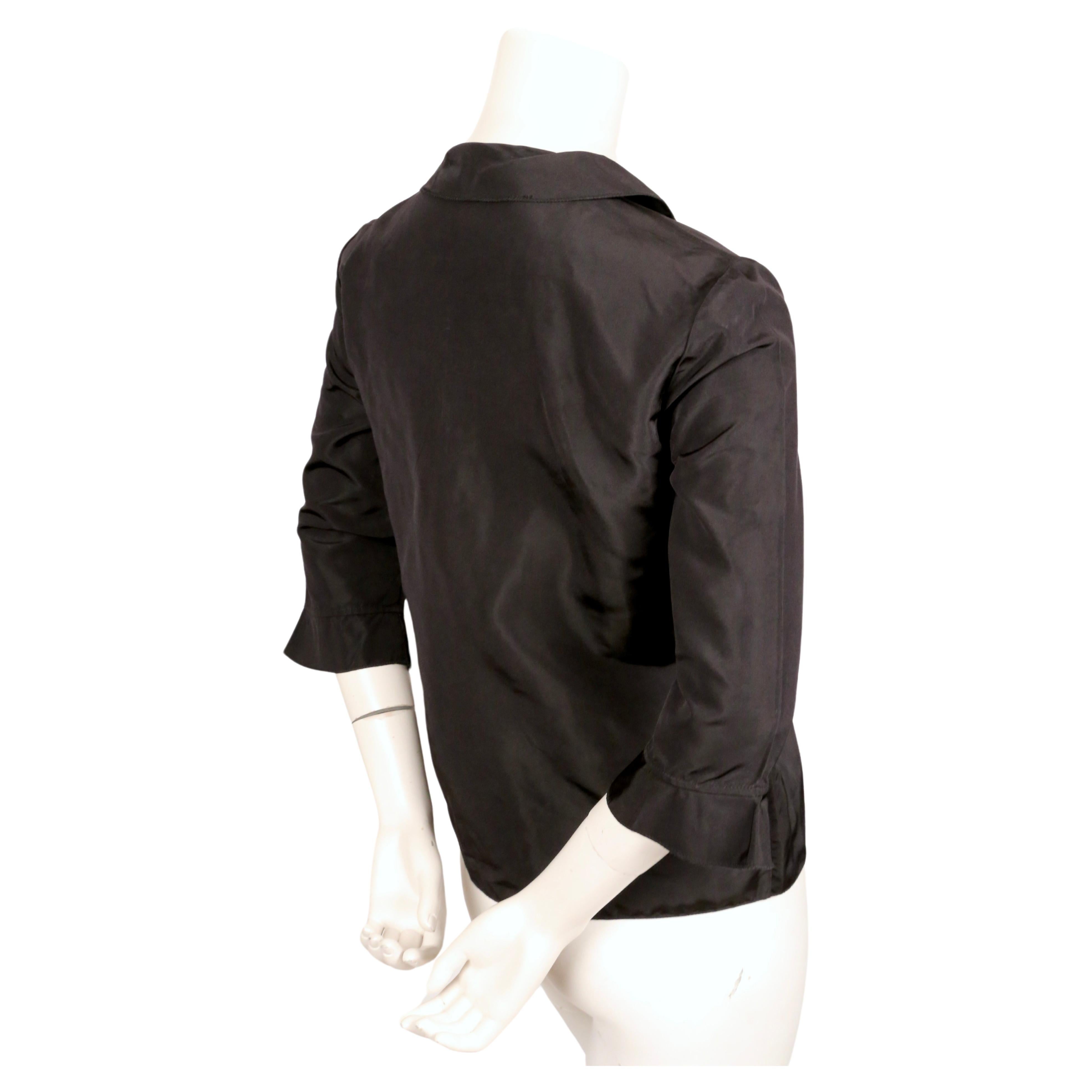 Chemise de défilé noire minimaliste à volants MIU MIU, 1998 Pour femmes en vente