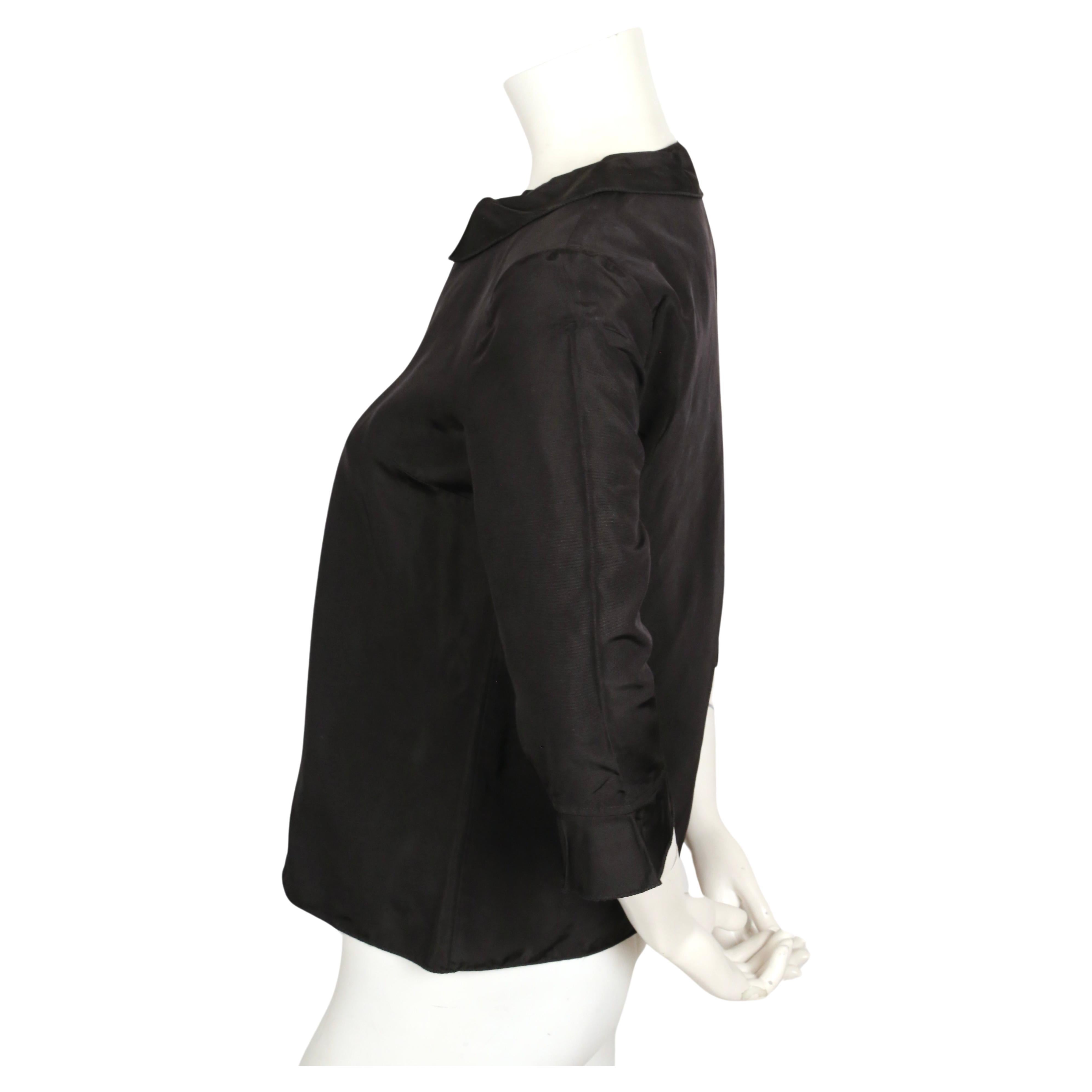 1998 MIU MIU minimalist black runway shirt with ruffles For Sale 1