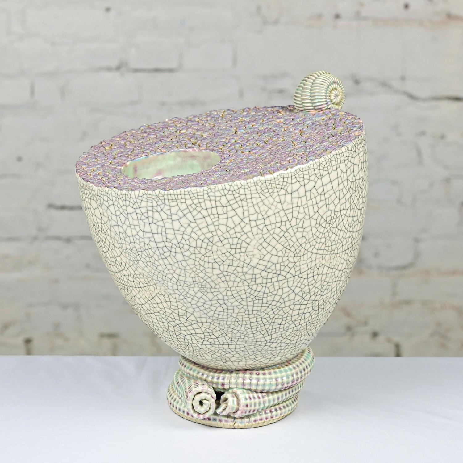 Moderne Meeresgrün glasierte Steingut-Keramik-Skulptur von Martin Bleyer, 1998 im Angebot 13
