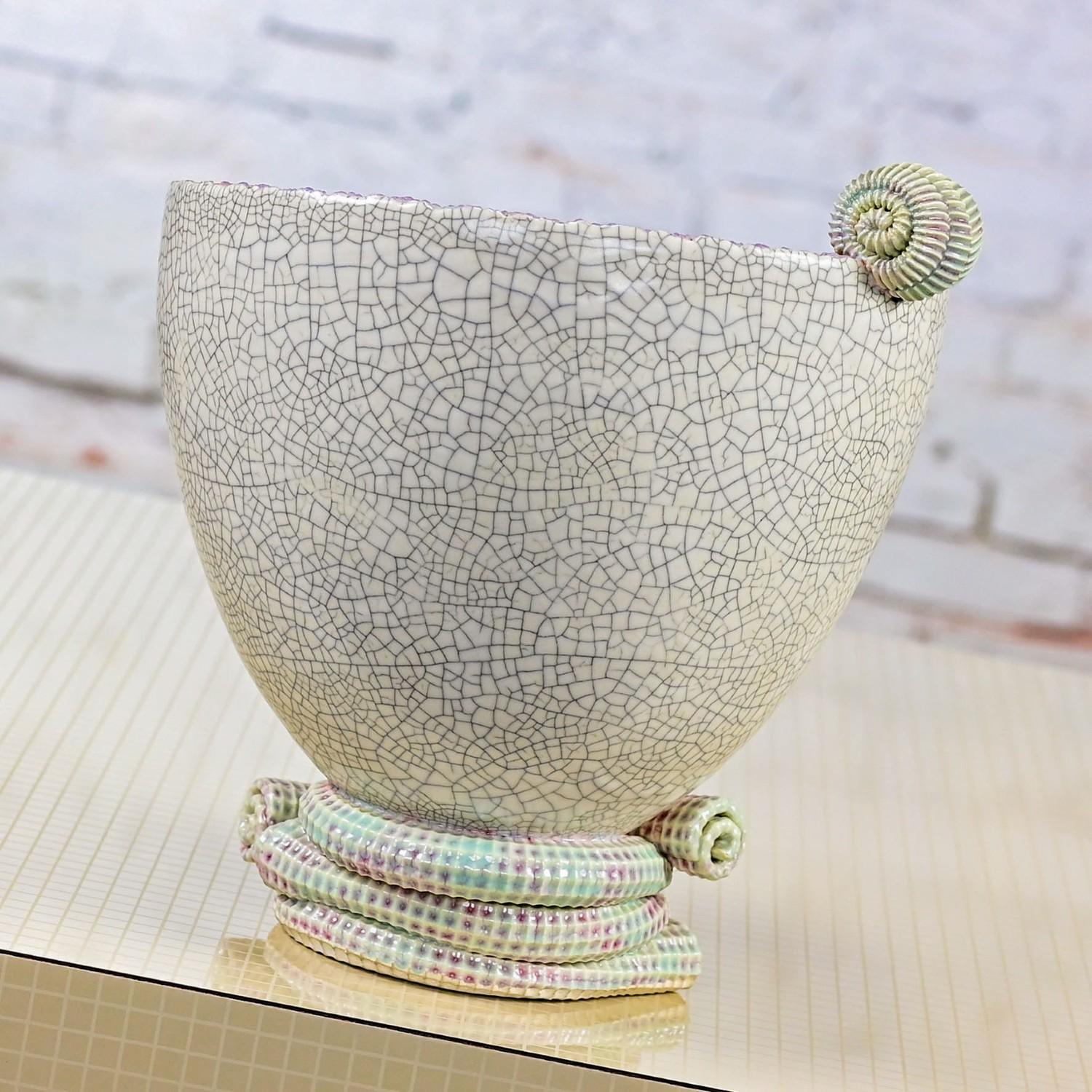 Moderne Meeresgrün glasierte Steingut-Keramik-Skulptur von Martin Bleyer, 1998 im Angebot 11