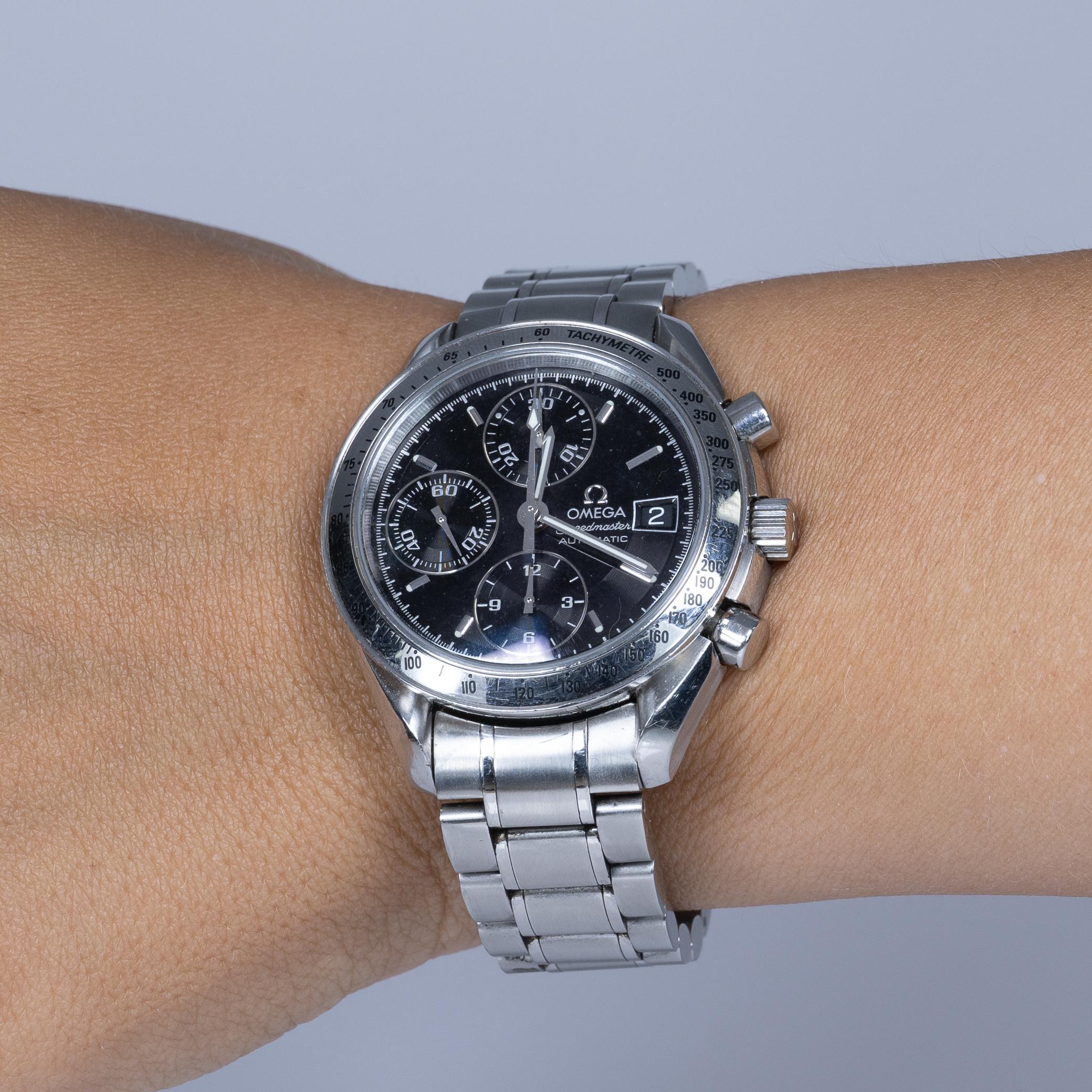 1998 Omega Speedmaster Chronograph Datum Schwarz 39mm Stahl Automatik-Armbanduhr 4