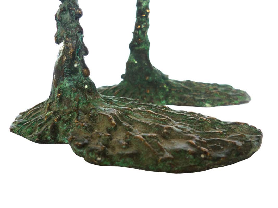 Italian 1998 Oscar Tusquets Blanca Driade Surrealistic Design Bronze 2 Candleholders For Sale