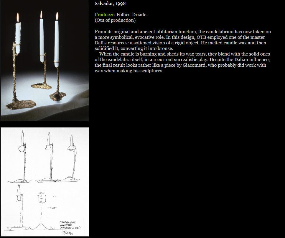 1998 Oscar Tusquets Blanca Driade Surrealistic Design Bronze 2 Candleholders In Excellent Condition For Sale In Brescia, IT