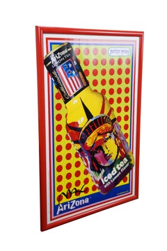 1998 Peter Max Signed Arizona Iced Tea Statue of Liberty Bottle Poster 38"