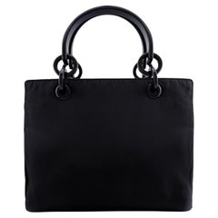 1998 Borsa a manico superiore di Prada in tessuto plastico nero A Link