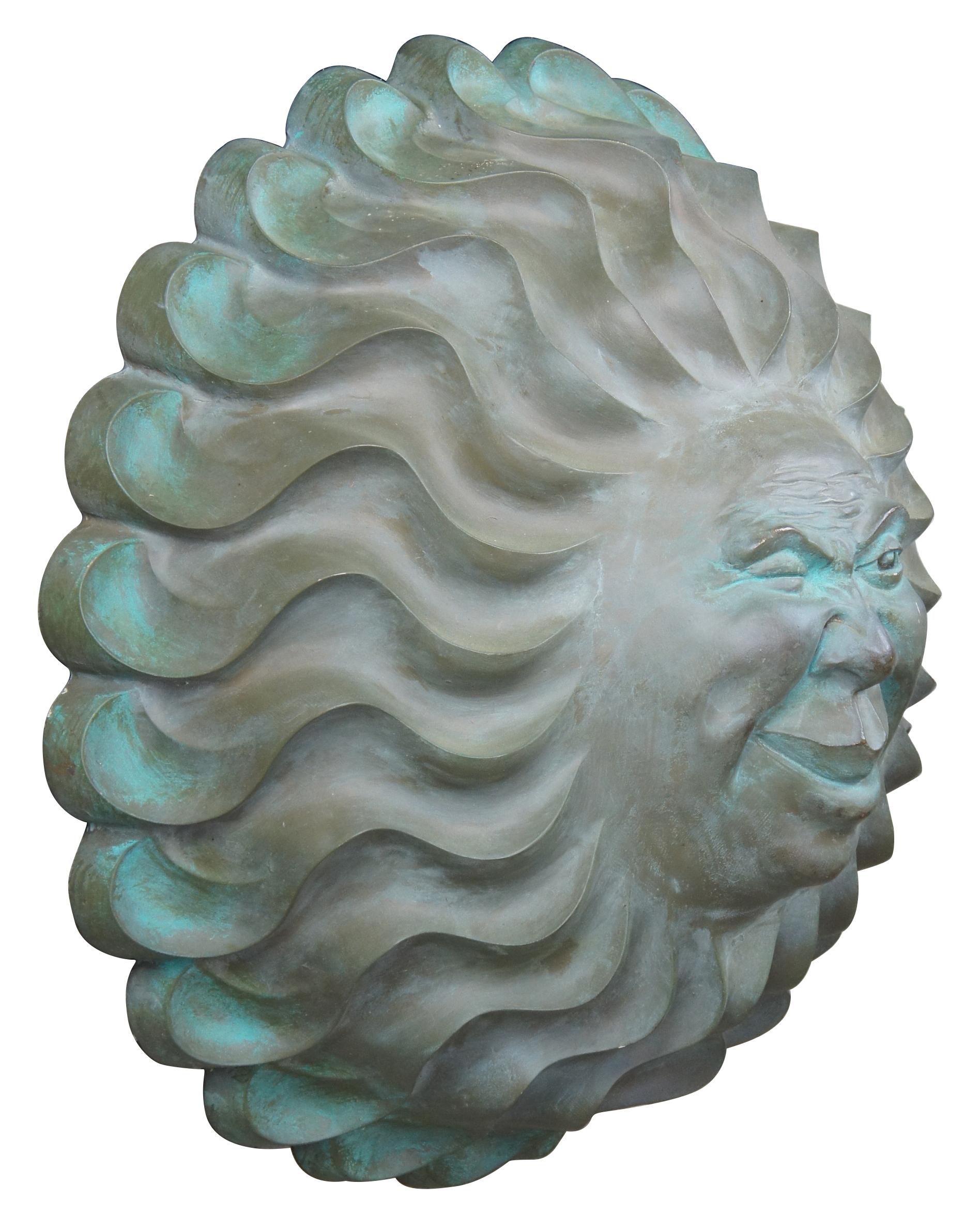 1998 R. Vandamme Keramik-Skulptur, figurale Mond-Sonnen-Wand-Hängeleuchte, Sonnenschliff, 1998  (Moderne) im Angebot