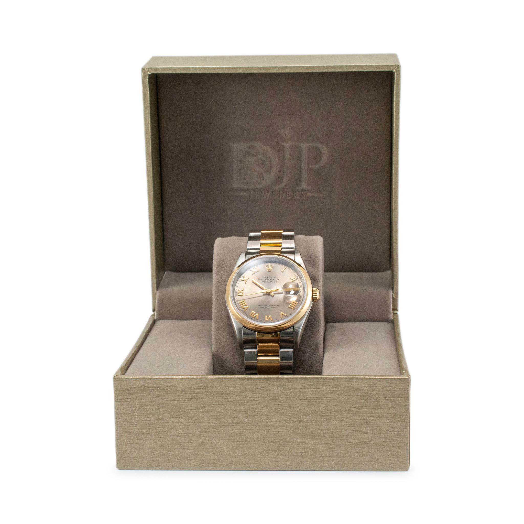 1998 Rolex Datejust 36MM 16203 Brown Oyster Yellow Gold Stainless Steel Watch 3