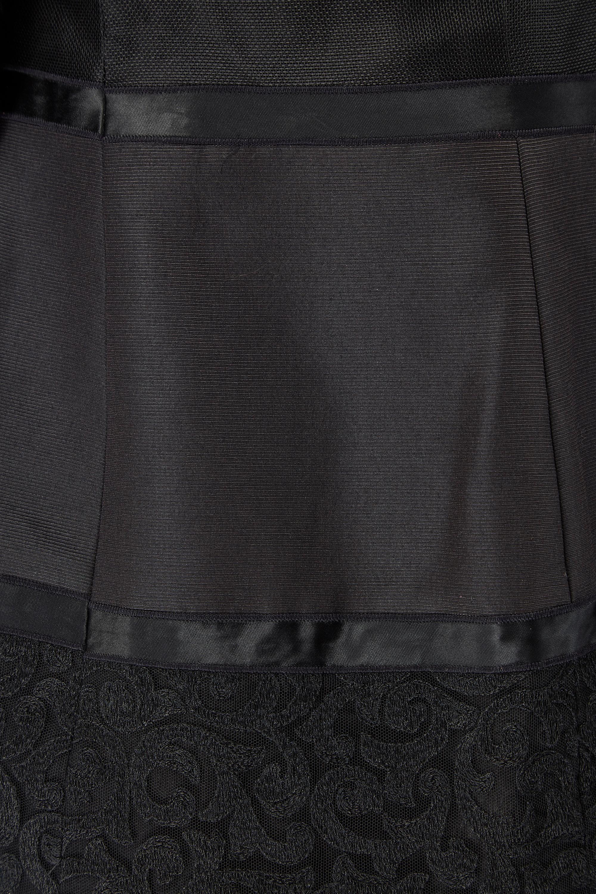 1998 Runway Jacques Fath Black Silk Lacework Jacket For Sale 1