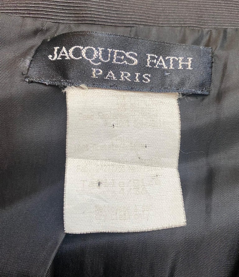 1998 Runway Jacques Fath Black Silk Lacework Jacket For Sale 4