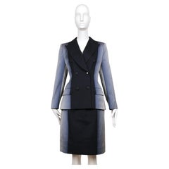 1998 P/E GIVENCHY COUTURE by Alexander McQueen gonna a righe illusorie in seta