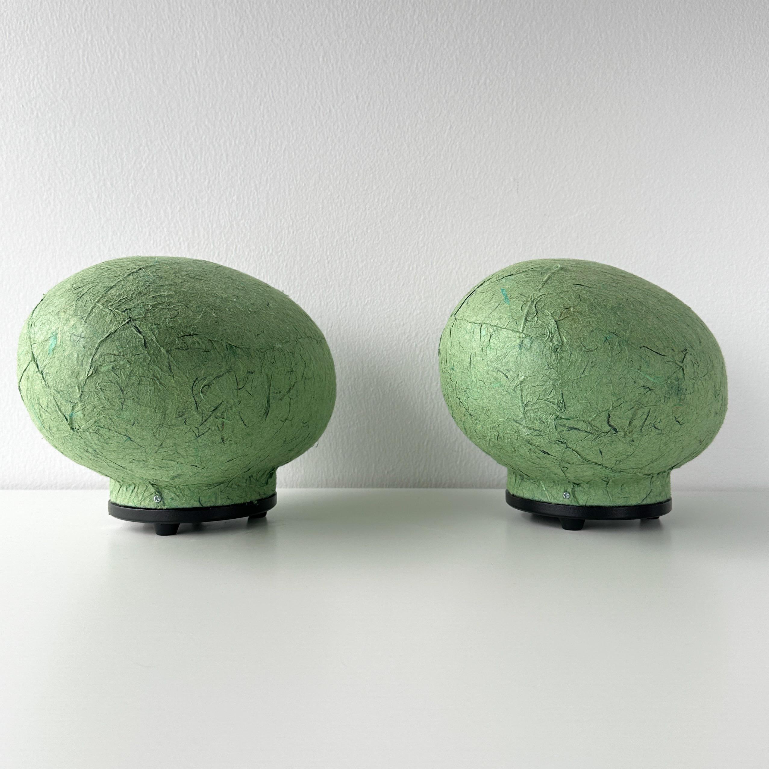 Japanese 1998 Tarogo Japan Paper Amorphous Table or Wall Lamp Pair For Sale