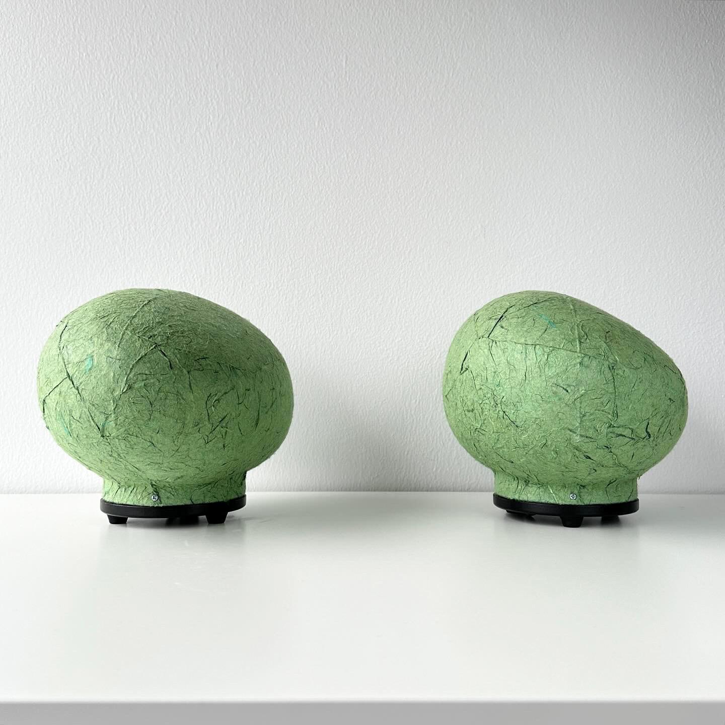 20th Century 1998 Tarogo Japan Paper Amorphous Table or Wall Lamp Pair For Sale