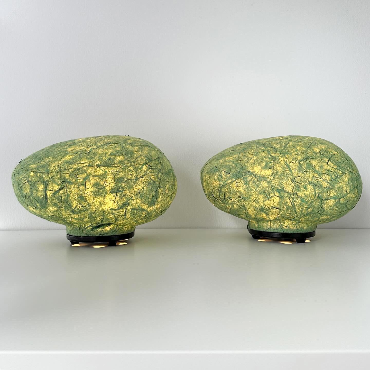 1998 Tarogo Japan Paper Amorphous Table or Wall Lamp Pair For Sale 2